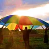 Inne artykuły sportowe Spadochron Zagraj w zabawkę z uchwytami Zespołowa gra na świeżym powietrzu Wodoodporny parasol Trening rozwojowy Dla dzieci Rainbow 230704