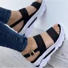 Kadınlar plaj moda takozları yaz açık punk ayakkabıları sandalet kama kadın platformu toka kayışı sokak sanalias de mujer 230703 102