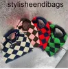 stylisheendibags Desigenr Bag Diamond Check Color Knitting Woven Clutch Bag 2024 Herbst/Winter neue Mini-Handtasche flauschige Damentasche