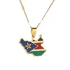 Pendant Necklaces Stainless Steel Enamel South Sudan Map Necklace Of Country Maps Chain Jewellery