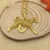 Collane con ciondolo LPHZQH Doberman Movement Collana Pendenti Donna Cute Pet Puppy Jewelry Girocollo Collare Regalo Colore Oro