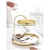 Accessori Organizzatori per imballaggi Scatole portaoggetti Contenitori Doppio vassoio per gioielli Porta collane Organizzatore da tavolo Torre per braccialetti Orecchini Orologio Espositore per trucchi Sh