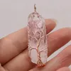 Pendant Necklaces Natural Stone Energy Pendants Gold Color Wire Wrap Crystal Charms For Jewelry Making DIY Women Necklace Earring Gifts