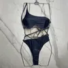 مصمم ملابس السباحة السيدات الفاخرة المثيرة حزام طباعة النمر الأبجدية مثيرة السباحة بدلة السباحة قطعة واحدة
