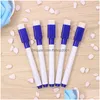 Markers Whiteboard Marker Magnetic Pen Dry Erase White Board Magnet Pens Built In Eraser Office School Supplies Drop Delivery Busine Dh17F