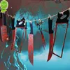 12pcs/lot Halloween Plastic Blood Knife Tools Sets Horror Spooky Haunted House Hanging Knife Garland Banner Halloween Decoration