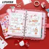 Notepads Kawaii Notebook Journal Planner Diary Cute Mini Binder Loose-leaf Organizer 6 Ring Binder Set School Office Supplies Gift 230703