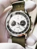 Armbandsur 1963 Pilot Panda Dial Flight Aviation Tough Guy Handled Quartz Personlighet Sport Man Klocka Retro 1963 Chronograph 0703