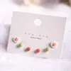 Boucles d'oreilles étalon 1 set mode et style doux de boucle d'oreille en céramique coeur de fleur ronde pour les femmes cadeaux