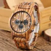 腕時計メンズ木製日付表示カジュアルメンズ高級木製クロノグラフスポーツミリタリークォーツ es 木材愛好家へのギフト 0703