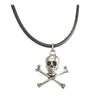 Fashion Skull Pendant Necklace For Women Vintage Black Leather Choker Steampunk Goth Gothic Charms Jewelry Accessories L230704