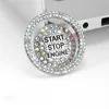 New 2Pcs/set Car Start Switch Button Auto Decorative Diamond Stickers Rhinestone Ring Circle Trims Protective Cover Car Accessories