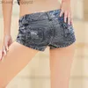 Damesshorts Damesshorts Lage taille Skinny Tight Denim Washed Cut Out Super Nightclub 230505 Z230704