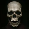 Nowa maska czaszki na całą głowę usta mogą być przenoszone Halloween Horror maska czaszki dla dorosłych nawiedzony dom rekwizyty ruchoma szczęka maska lateksowa L230704
