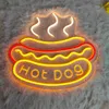 Luci Hamburger a forma di hot dog Insegne Cibo Neon Light Up Night Pizza LED Sign Convenience Store Home Restaurant HKD230704