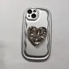 Capa de telefone de silicone de designer Personality Love Stand iPhone 14 13 12 Pro 11 14 Capa macia Capa de telefone com proteção contra quedas