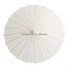 Umbrellas White Paper Umbrella Chinese Mini Craft Bridal Wedding Parasols 20-60Cm Bamboo Handle Drop Delivery Home Garden Household S Dhsdt