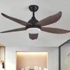 Pendant Lamps Modern Simple Five-leaf Fan Lamp Dining Room Living Wood Grain Ceiling Bedroom Remote Control Variable Fre