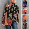 Women's Blouses Female Summer Top Batwing Sleeve Office Lady Elegant Stylish Women Print Loose Pullover Blouse For