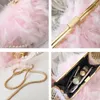 Evening Bags Elegant Feather Crossbody For Women Trend Fashion Chic Pearl Chain Handbag Exquisite Designer Clutch Bag Female