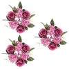 Fleurs décoratives 3 Pcs Chandelier Guirlande Printemps Été Couronnes Porte D'entrée Anneaux Décor Pilier De Mariage Disposition Props Roses En Plastique