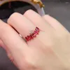 Cluster ringen natuurlijke roze toermalijn ring 925 zilver dames high-end sfeer cadeau voor vriendin
