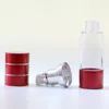 15ml 30ml 50ml Wine red Refillable Bottles with silver line Portable Airless Pump Dispenser Bottle For Travel LotionF20171965 Kcimw