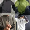 Erkek Hoodies Sweatshirtler Kapüşonlu Patchwork Sahte İki Parçalı Külot Top Öğrenci Büyük Boyut Moda High Street Hip Hop Erkek Kıyafetleri P230703