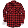 Men's Casual Shirts Men Casual Plaid Flannel Shirt Long-Sleeved Chest Two Pocket Design Fashion Printed-Button (USA SIZE S M L XL 2XL) Z230707