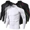 Heren T-shirts Bodybuilding Sport Slim Top Sneldrogend hardloopshirt Lange mouw Compressie Sportkleding Fitness Tight
