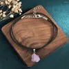 Pendant Necklaces Natural Black Tourmaline Rough Necklace Irregular Cylinder Stone Personality Jewelry