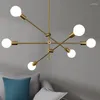 Kroonluchters Goud Modern Plafond Hanglamp Armatuur Spoetnik Kroonluchter Nordic Postmodern Hanglamp Decor Glans