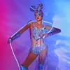 Vêtements de scène Laser argent Gogo danse Costume femmes discothèque Rave tenue Sexy pôle Performance vêtements fête spectacle ensemble BL5123