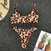 Maillots de bain pour femmes 2021 femmes sexy léopard micro bikini ensemble push up soutien-gorge tongs biquini taille haute maillots de bain mini maillot de bain femme maillot de bain J230704