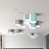 Ceiling Lights Modern Restaurant LED Indoor Nordic Home Macaron Lighting Geometric Hexagonal Living Room Lamp