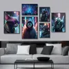 Tóquio Japão Neon Cidade Futurista Cidade Pintura de Cyberpunk Animal Animal Poster Impressão Posteira de Arte da parede Para sala de jogos Decoração de casa Presentes para amizade sem moldura