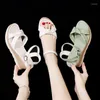 Eleganckie buty Koreański styl Sandały Koturny Obcas Łuk Damskie Platforma Bajkowy Moda Wszechstronny Sapatos Femininos De Luxo