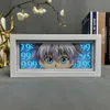 Night Lights X Hunter Killua Light Box pour la décoration de la maison Manga Paper Carving Table Lampe de bureau Anime Lightbox HXH Face Eyes HKD230704