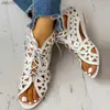 2022 Woman Summer Shoelaces Gladiator Boot Sandals Leisure Wedge Heel Comfort Women Shoes Zapatillas De Mujer L230704