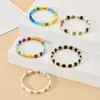 Bracelets porte-bonheur ZMZY Mignon Boho Couleur Perles Stretch Bracelet Mode Multicolore Surf Bijoux À La Main Élastique Bracelet Pour Les Femmes