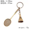 Badminton keychain Cartoon Metal Badminton Pendant Bag Pendant Make your Bag Look Unique Gifts For Kid Birthday Party