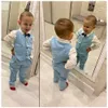 Suits 2022 Baby Boy Gentleman Suit Toddler Bow Tie White Shirt Vest+Pants Stripe Sets 3Pcs Formal Birthday Wedding Kids Party ClothesHKD230704