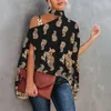 Women's Blouses Female Summer Top Batwing Sleeve Office Lady Elegant Stylish Women Print Loose Pullover Blouse For
