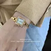 Wristwatches 2022 New Bracelet Brass Band 24K Gold Format Dial Square Fashion Mase Miamond Gold للعشاق الرفاهية والنبلاء 0703
