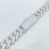 Kedjor passerade diamanttest 18mm 7/8/9inch 925 Sterling Silver 4Rows Moissanite Cuban Chain Armband för kvinnor/män trevlig gåva