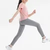 Dzieciowe solidne legginsy elastyczne spodnie jogi wiosna jesienna trening sportowy gym oddychający dziewczyna