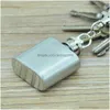 Hip Flasks 1Oz Stainless Steel Mini Flask With Keychain Portable Party Outdoor Wine Bottle Key Chains Drop Delivery Home Garden Kitc Dh3Xs