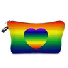 Fashion Rainbow Love Print Sminkväska ut Resetoalettväska Dragkedja Mynt Clutch Förvaringsväska 0704-111