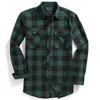 Men's Casual Shirts Men Casual Plaid Flannel Shirt Long-Sleeved Chest Two Pocket Design Fashion Printed-Button (USA SIZE S M L XL 2XL) Z230707