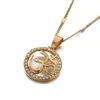 Pendant Necklaces Gold Color OHM Hindu Buddhist AUM OM Necklace Hinduism Yoga India Outdoor Sport Chain Jewelry